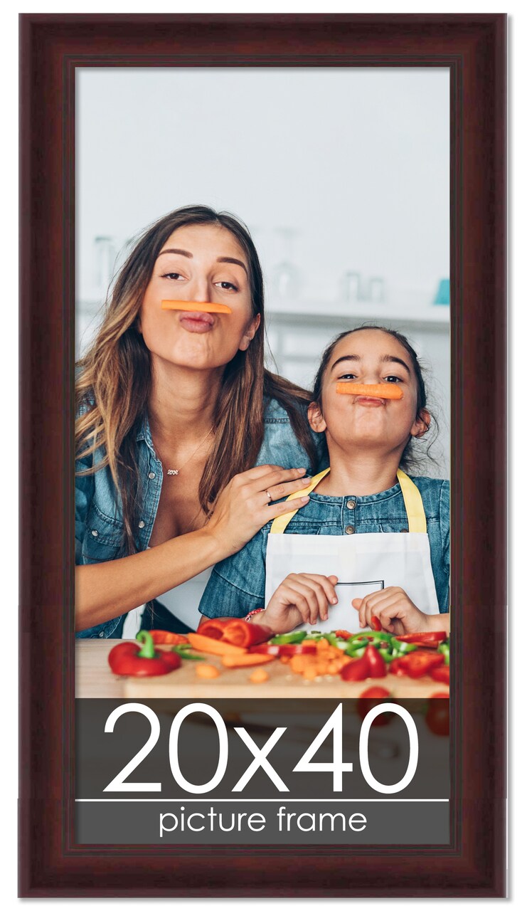 Panoramic Linear Brown Picture Frame - UV Acrylic, Foam Board Backing, Hanging Hardware